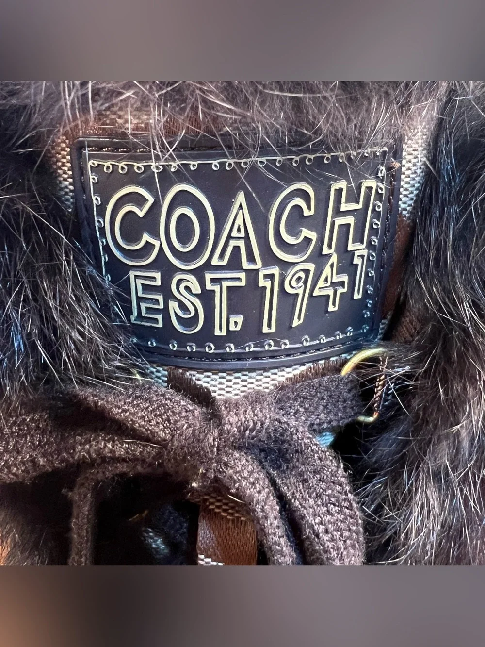 Coach Boots Jennie Signature Fur Lined Lace Up Winter Snow Boots Winter Womens 6